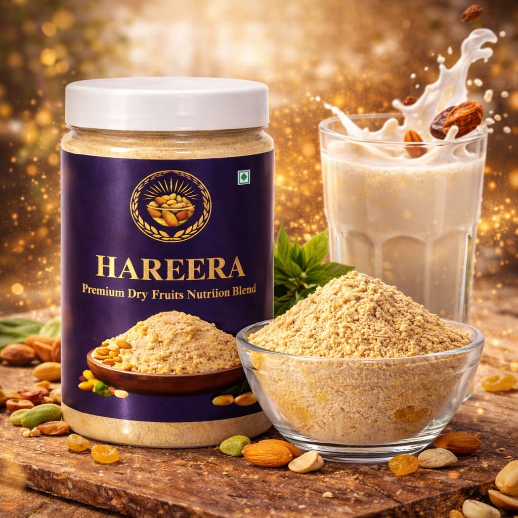 Hareera Premium Dry Fruits Mix with Pure Ghee | Traditional Energy & Nutrition Food | Rich Dry Fruits Sweet Mix | Healthy Nutritious Superfood for Daily Energy | 100% Quality Ingredients (500g)
